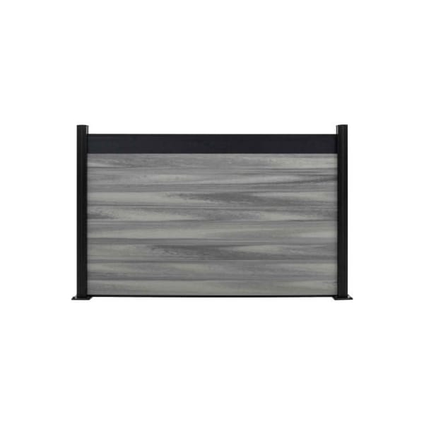 Jewett Cameron Companies Estate 6'W x 4'H Oxford Grey Aluminum/Composite Horizontal Fence - Starter Section-SURFACE MOUNT EF ES2204 - main
